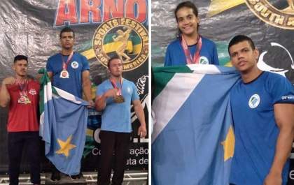 Irmãos três-lagoenses, Victor e Ana Elisa, são campeões brasileiros de luta de braço