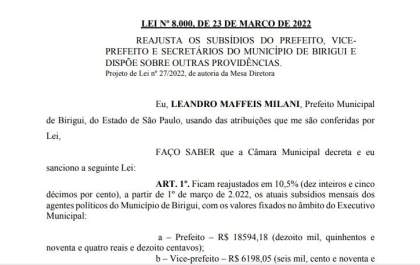 Prefeito de Birigui, Leandro Maffeis, passa a ganhar R$ 18,5 mil&nbsp;