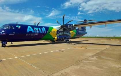 Araçatuba recebe pela primeira vez a aeronave 'Brasileirinho' da Azul