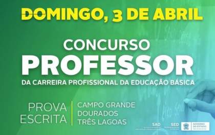 Prova escrita para 722 vagas do Concurso Público para professores da REE acontece neste domingo (03)