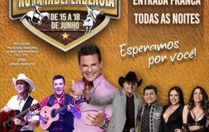 39ª Festa do Peão de Nova Independência terá shows com Eduardo Costa e Rio Negro e Solimões
