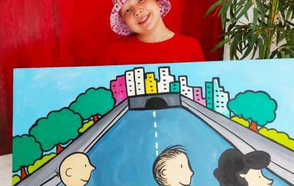 Artista mirim de Birigui expõe quadros na biblioteca municipal Dr. Nilo Peçanha
