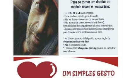 Família busca por doador de medula para salvar três-lagoense com câncer raro
