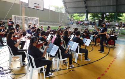 Projeto Música na Escola leva Orquestra Jovem de Ilha Solteira ao campus da Unesp