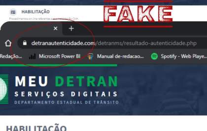 Detran-MS alerta para golpe em falso site criado para enganar usuários