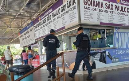 Polícia Militar realiza policiamento na rodoviária de Três Lagoas