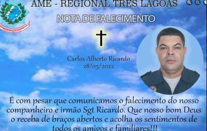 Morre o sargento Ricardo da PM de Três Lagoas