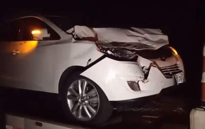 Família sai ilesa ao atropelar vaca na rodovia Integração