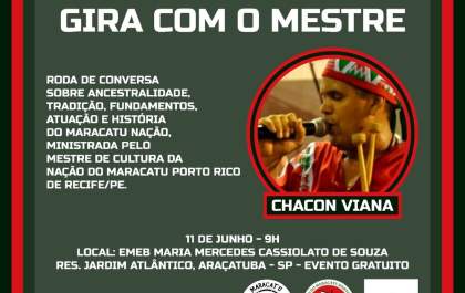 Araçatuba recebe mestre Chacon Viana para atividade gratuita