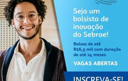 Sebrae-SP seleciona bolsistas com incentivos de R$ 5 mil a R$ 6,5 mil