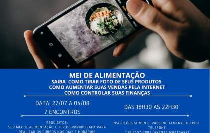 Sebrae de Araçatuba abre inscrições para curso 'MEI de Alimentação'