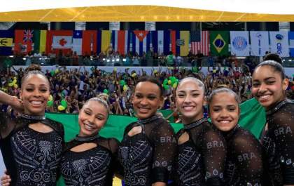 Seleção feminina é campeã por equipes no Pan de ginástica artística