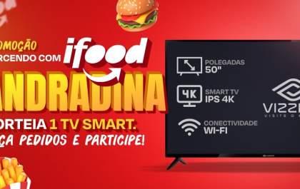 Promoção “Torcendo com Ifood” sorteia 1 TV Smart. Faça pedidos e participe!