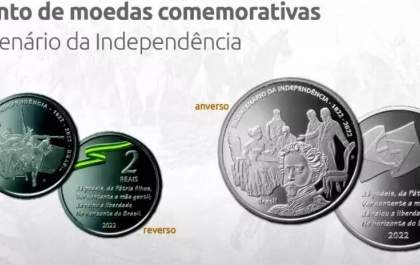 BC lança moedas comemorativas dos 200 anos da Independência e estreia 'moeda colorida'
