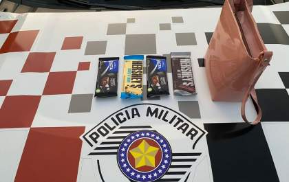 Desocupado preso pela PM por furto de chocolate e bolsa feminina em Andradina