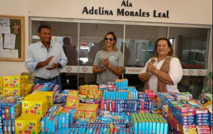 Rede Feminina de Combate ao Câncer de Três Lagoas recebe alimentos arrecadados nos JEMS 2022