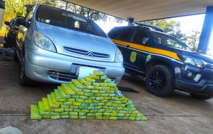 PRF apreende 111 kg de maconha na BR-158 em Três Lagoas
