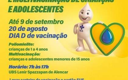Nova Independência anuncia para 20 de agosto o “Dia D” de multivacinação em crianças