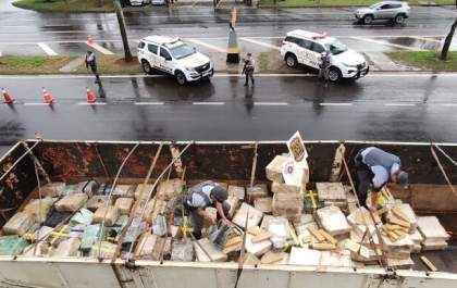 Operação da Polícia Rodoviária e PF apreende 7,8 toneladas de maconha