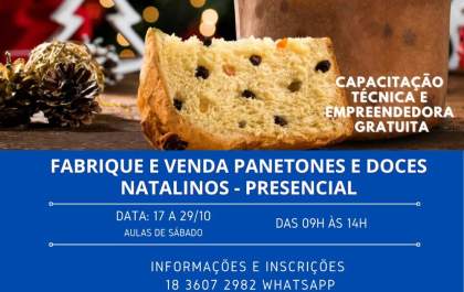 Sebrae Araçatuba abre vagas para cursos de panetones e de reforma de roupas