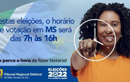 Neste ano, horário de votação para eleitores de MS será das 7h às 16h