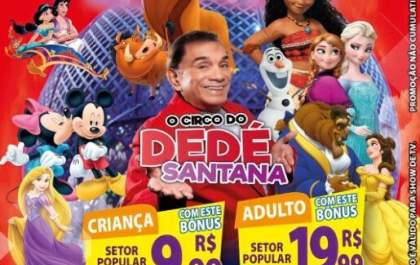 Circo do Dedé Santana estreia nesta sexta em Araçatuba