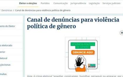 Denuncie a violência política de gênero na página do TSE