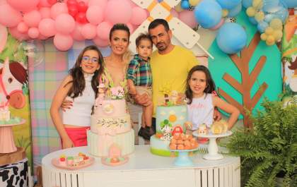 Sophia e Pedro comemoram seu aniversário na estância Verde Flora