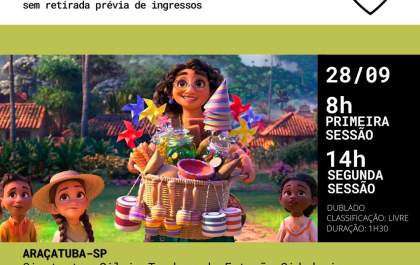 Araçatuba ganha sessões gratuitas do filme 'Encanto'&nbsp;