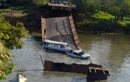 Ponte sobre rio Curuçá na BR-319 desaba e deixa mortos e feridos no AM