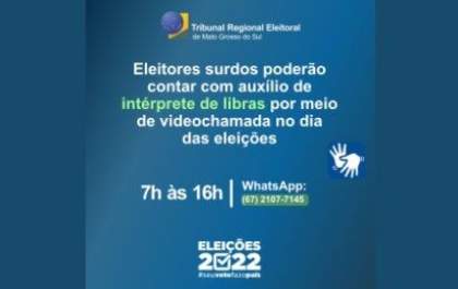 Acessibilidade: TRE-MS disponibilizará intérprete de Libras para o 2º turno