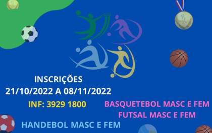 Inscrições para o JATs 2022 e 3ª COPA Sejuvel encerram dia 08 de novembro