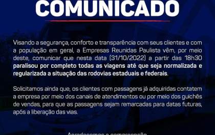 Reunidas suspende viagens por bloqueios nas estradas