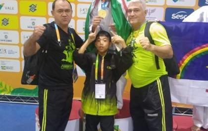 Atleta Thomaz Ryu conquista medalha na série Ouro de karatê nos Jogos Brasileiros da Juventude