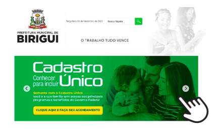 Site da Prefeitura de Birigui passa a ter link para inscrição no CadÚnico