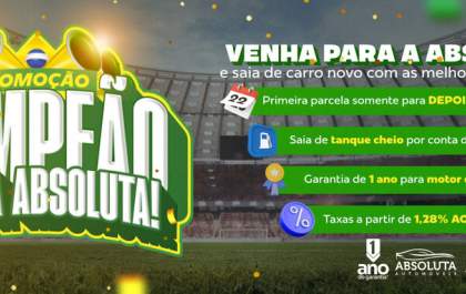 Promoção Campeão Absoluta: comemore a vitória do Brasil no seu carro novo