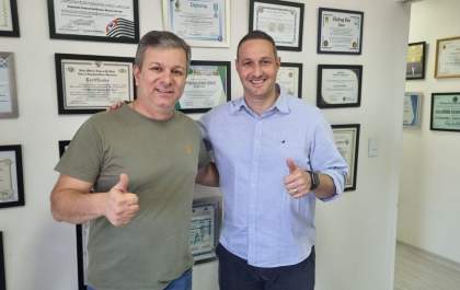 Guto Marão se encontra com capitão Derrite, homem cotado para assumir a segurança do Estado de SP