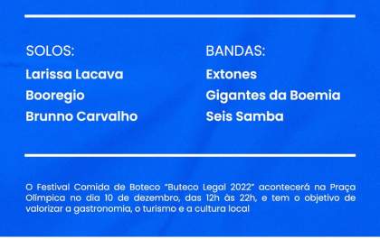 Veja os músicos que vão se apresentar no Buteco Legal de Araçatuba