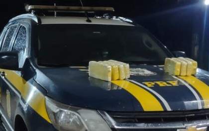 PRF apreende 8,7 Kg de pasta base de cocaína em Água Clara