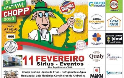 Loja Maçônica Cavalheiros de Andradina realiza 3º Festival do Chopp