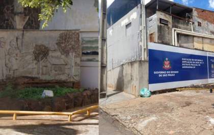 Obra tombada é destruída em Andradina