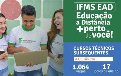 IFMS divulga 1ª chamada para cursos técnicos a distância