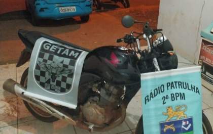 Moto roubada em SP é recuperada em Três Lagoas pela Polícia Militar