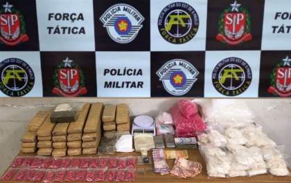 PM prende dupla com 19 quilos de maconha e 3 quilos de cocaína