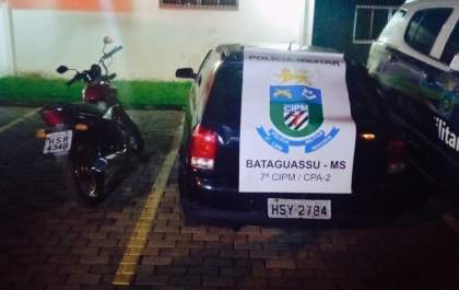 Polícia Militar recupera uma moto e um carro furtados em Bataguassu
