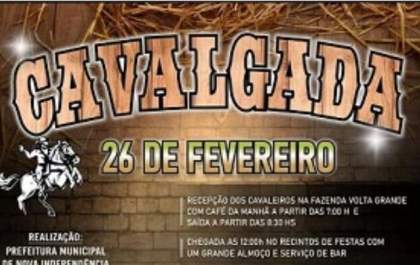 Cavalgada de Nova Independência será no próximo domingo