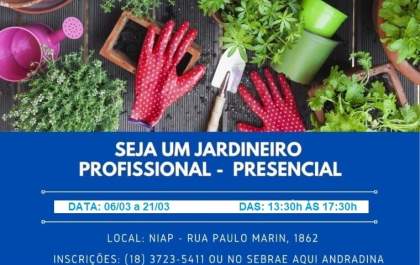 Curso “Seja um Jardineiro Profissional” está com inscrições abertas