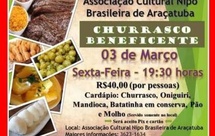 Nipo realiza Churrasco Beneficente com flashback nesta sexta