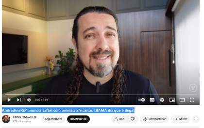 Maior portal vegano da América Latina aborda reportagem do H+Andradina sobre safári que o Mário Celso anunciou