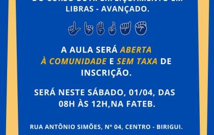 Fateb promove aula inaugural do Curso de Aperfeiçoamento de Libras